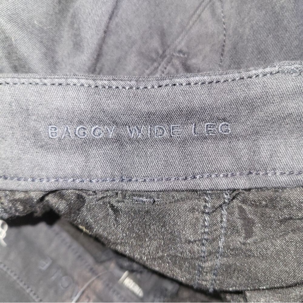 American Eagle Baggy Wide Leg Black Jeans Women's 14 Long - Picture 4 of 4